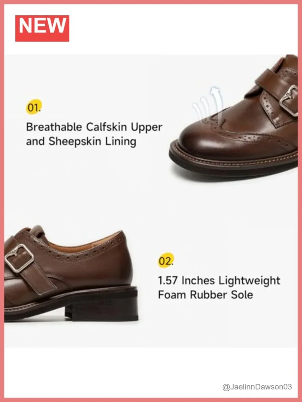 Women's Genuine Calfskin Leather Monk Strap Loafers with Sheepskin Lining,